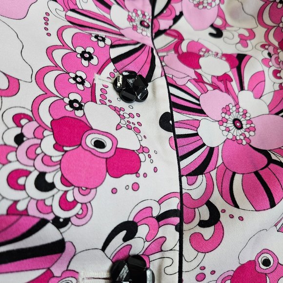 Tahari Arthur S. Levine Women's Pink Floral Jacket Blazer Size 10 - Picture 9 of 9